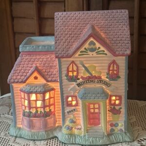 VTG Midwest of Cannon Falls Porcelain Cottontail Lane Easter Painting Studio